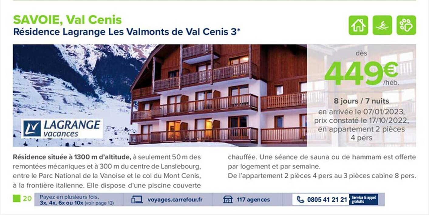 résidence lagrange les valmonts de val cenis 3*