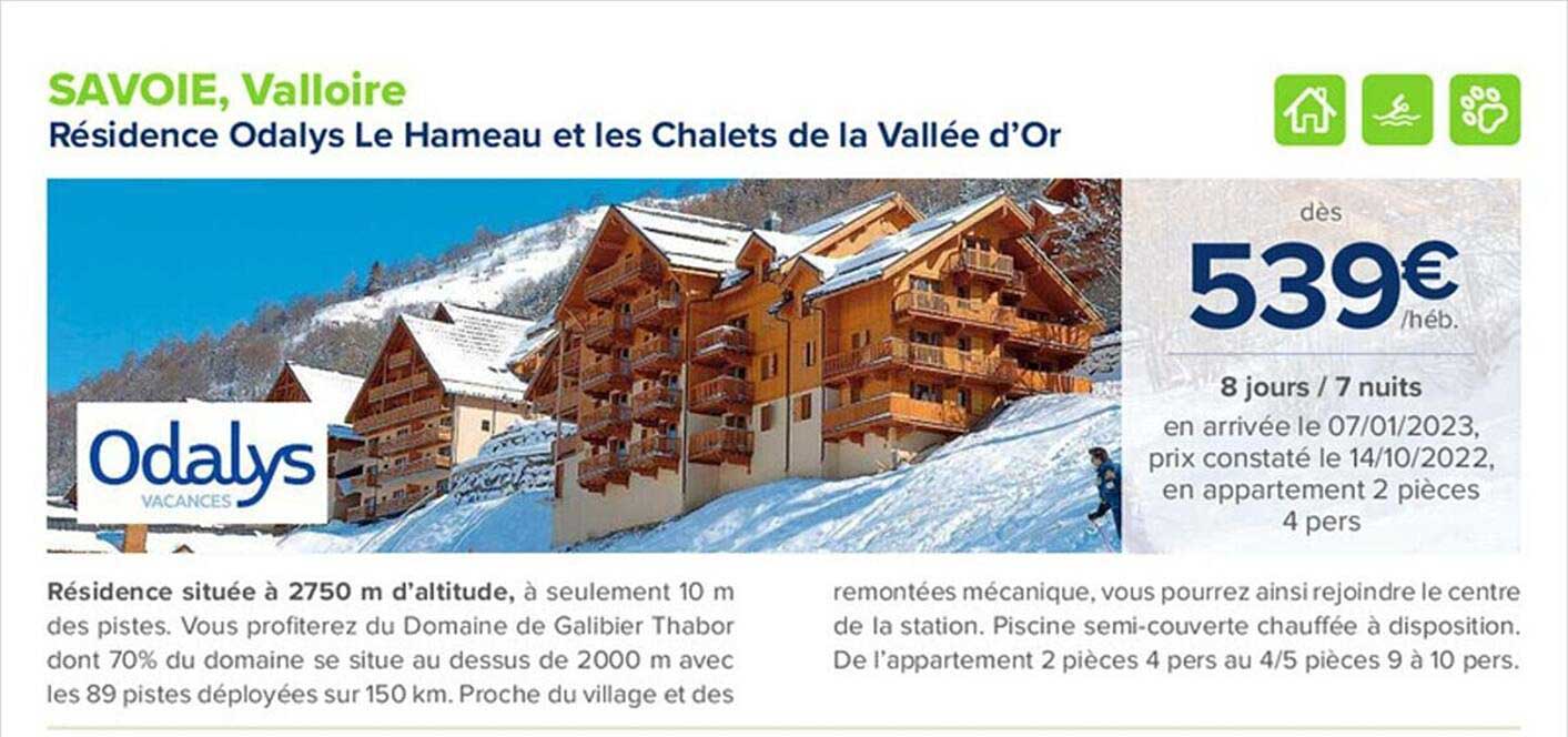résidence odalys le hameau et les chalets de la vallée d'or