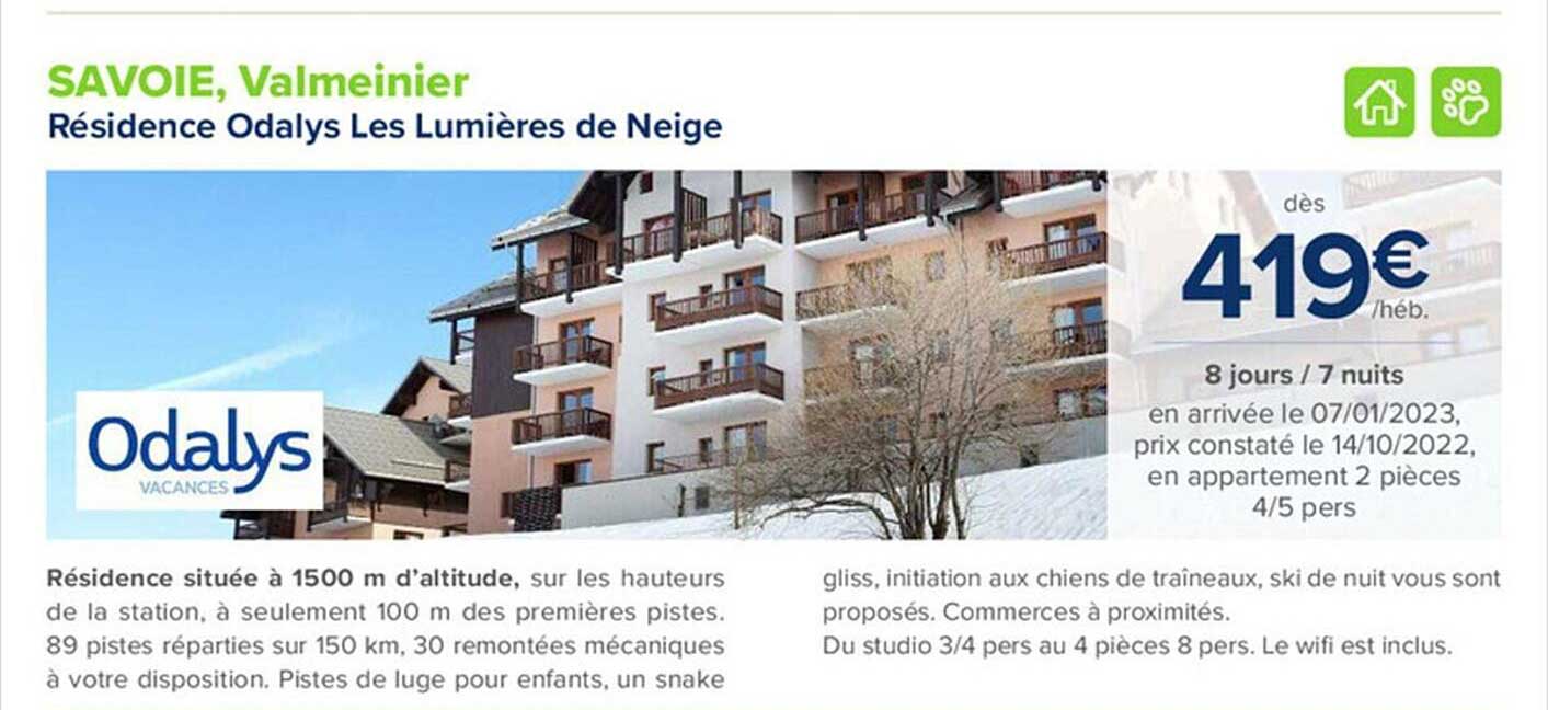 résidence odalys les lumières de neige