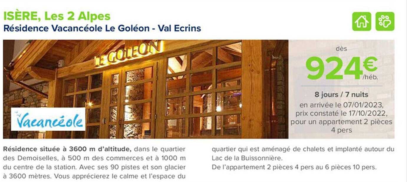 résidence vacancéole le goléon - val ecrins