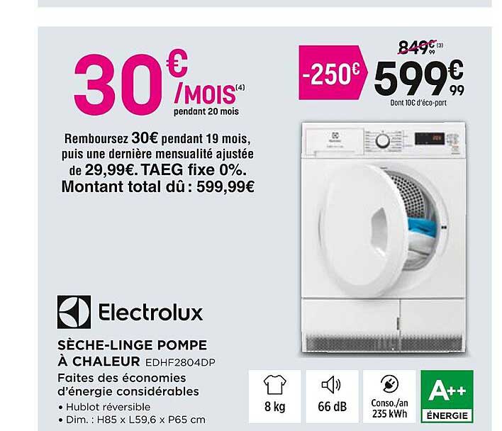 sèche-linge pompe à chaleur electrolux