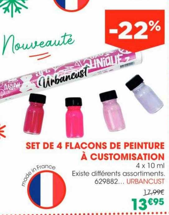 set de 4 flacons de peinture à customisation