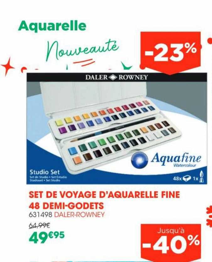 set de voyage d'aquarelle fien 48 demi-godets