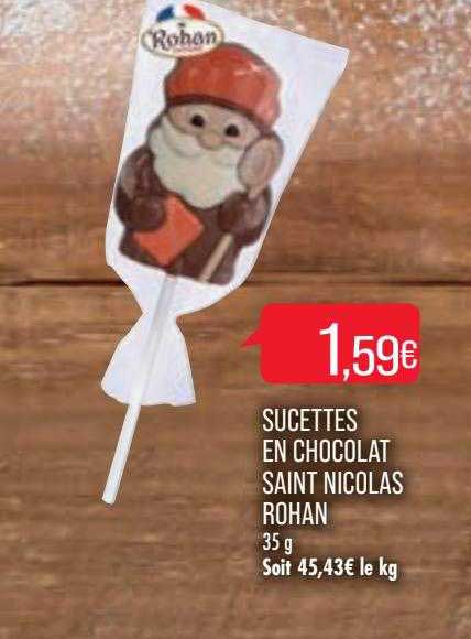 sucettes en chocolat saint nicolas rohan