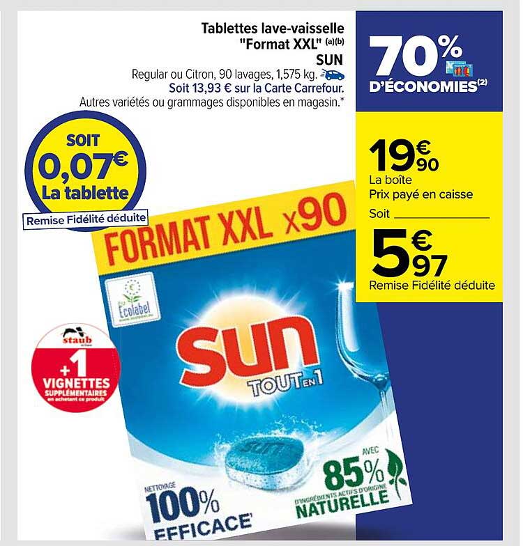tablettes lave-vaisselle "format xxl" sun
