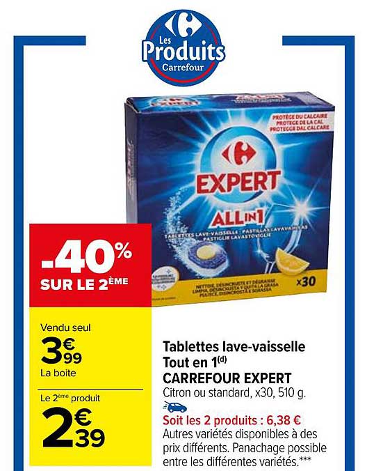 tablettes lave-vaisselle tout en 1 carrefour expert