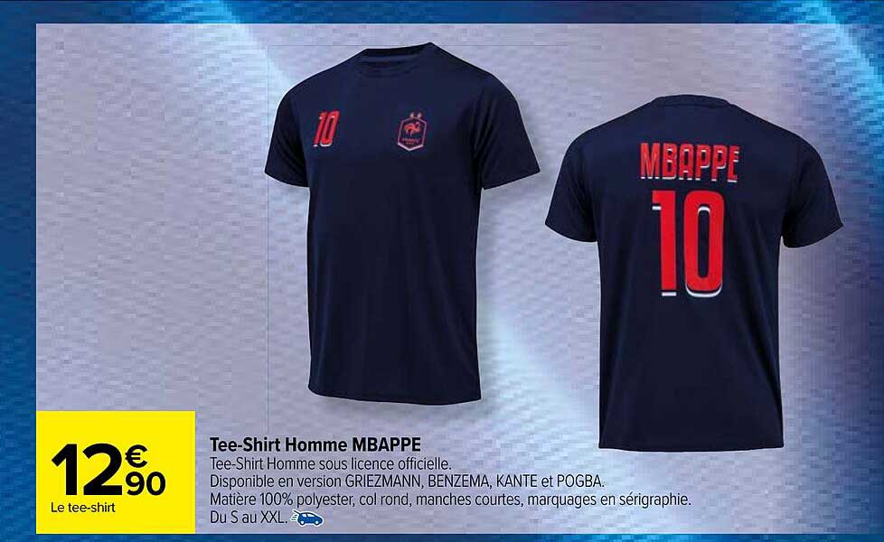 tee-shirt homme mbappé