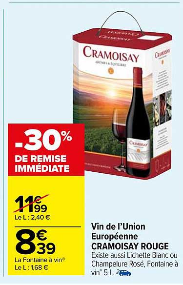 vin de l'union européenne cramoisay rouge