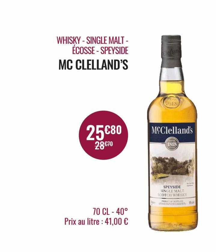 whisky - single malt - écosse - speyside mc clelland's