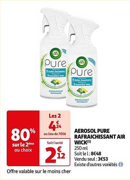 aérosol pure rafraîchissant air wick