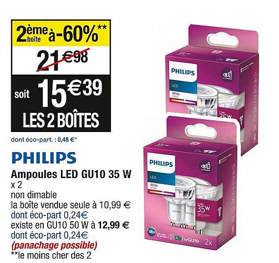 Ampoules Led Gu10 35 W Philips