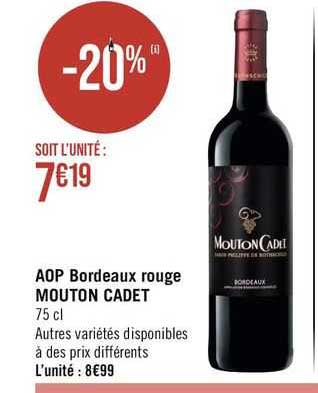 aop bordeaux rouge mouton cadet
