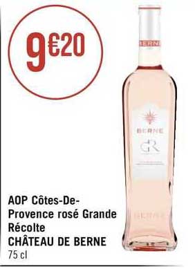 aop côtes-de-provence rosé grande récolte château de berne