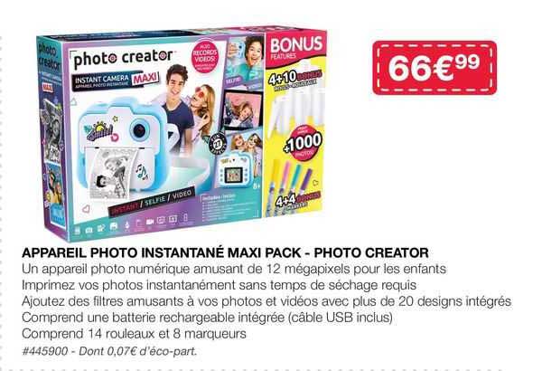 appareil photo instantané maxi pack - photo creator