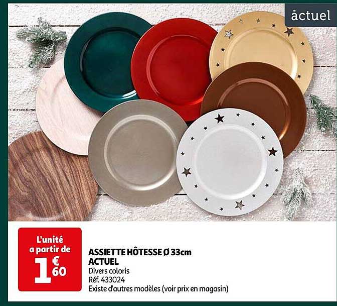 assiette hôtesse ø 33 cm actuel