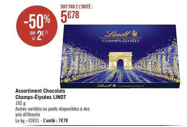 assortiment chocolats champs-élysées lindt