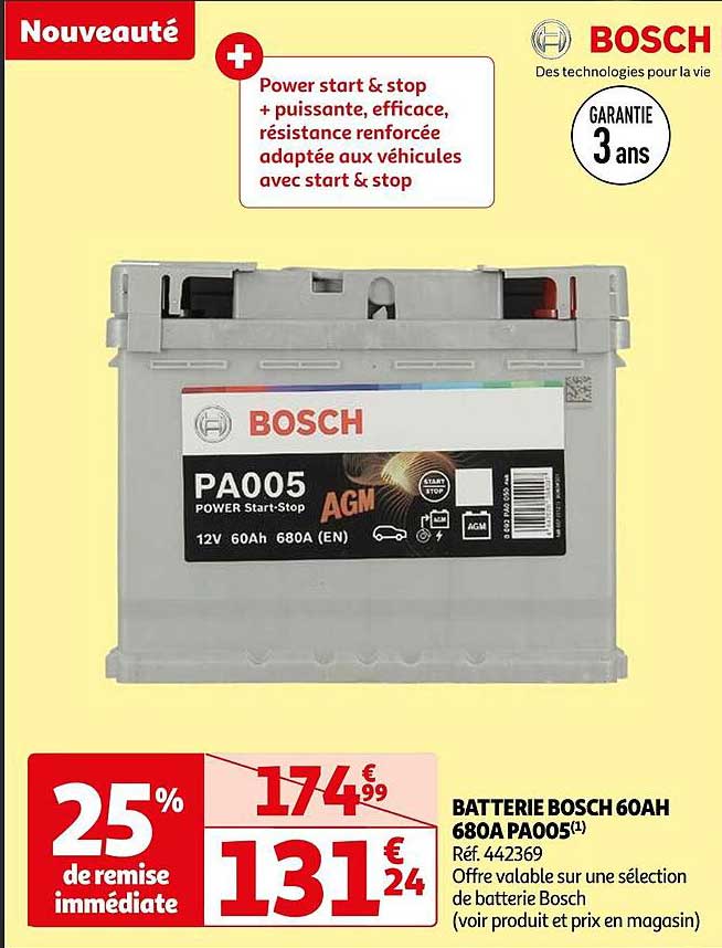batterie bosch 60 ah 680a pa005