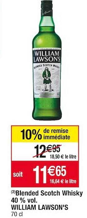 blended scotch whisky 40% vol. william lawson's