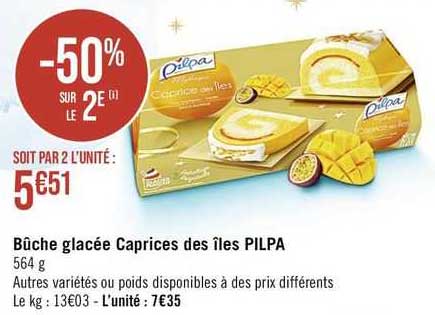 Bûche Glacée Caprices Des îles Pilpa