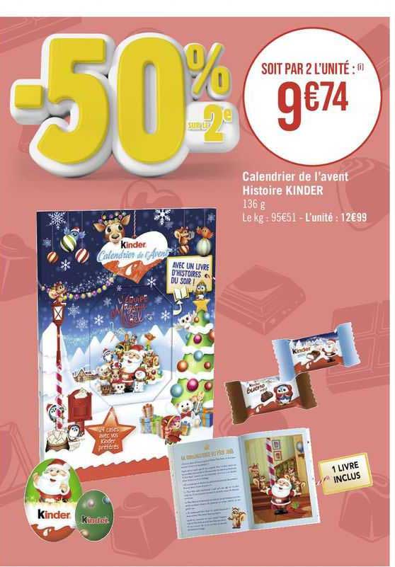 calendrier  de l'avent  histoire kinder