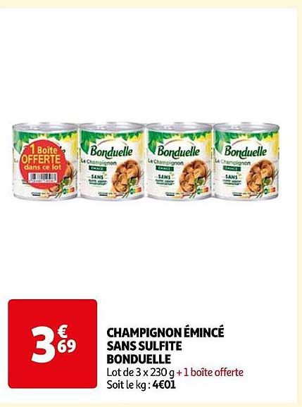 champignon émincé sans sulfite bonduelle