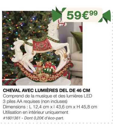 cheval avec  lumières  del de 46 cm