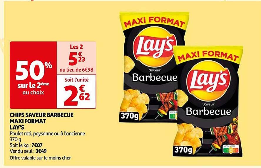 chips saveur barbecue maxi format lay's