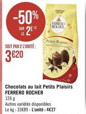 chocolats au lait petits plaisirs ferrero rocher