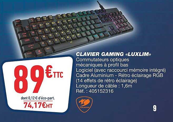 clavier gaming «luxlim» cougar