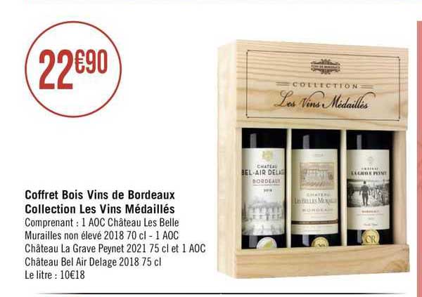 coffret bois vins de bordeaux collection les vins médaillés