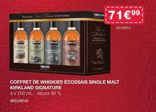coffret de whiskies écossais single malt kirkland signature