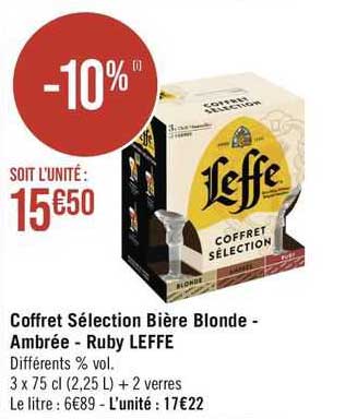 Coffret Sélection Bière Blonde - Ambrée - Ruby Leffe