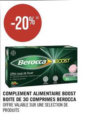 complément alimentaire boost boîte de 30 comprimés berocca
