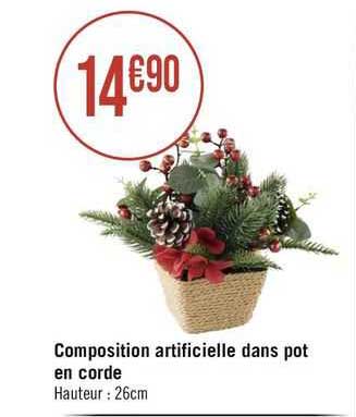 composition artificielle dans pot en corde