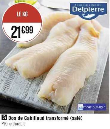 Dos De Cabillaud  Transformé (salé)