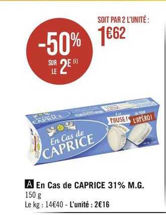 en cas de caprice 31% m.g.