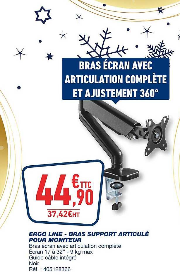 ergo line - bras support articulé pour moniteur