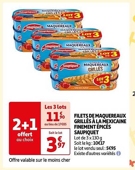 filets de maquereaux grillés à la mexicaine finement épicés saupiquet