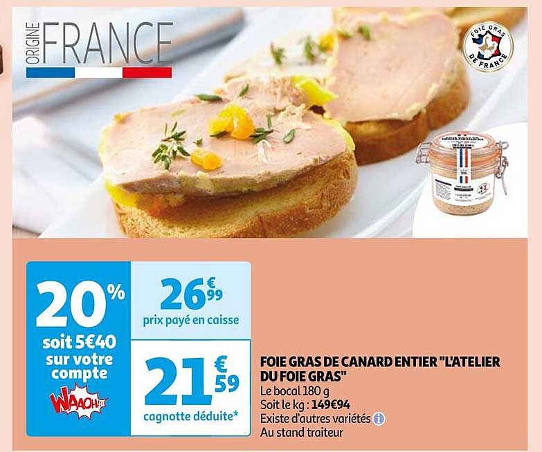 foie gras de canard entier "l'atelier du foie gras"