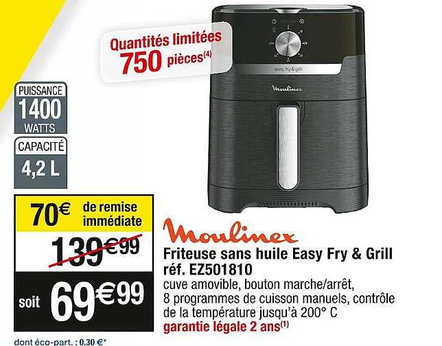 friteuse sans huile easy fry & grill moulinex