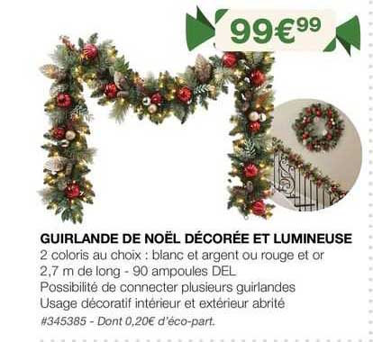 Guirlande De Noël Décorée Et Lumineuse