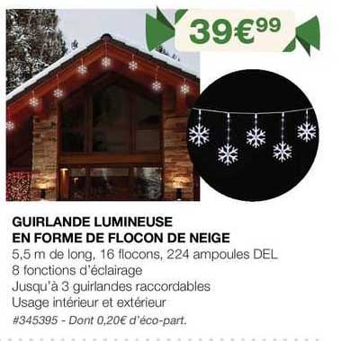 guirlande lumineuse  en forme de flocon de neige