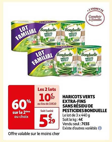 haricots verts extra-fins sans résidu de pesticides bonduelle
