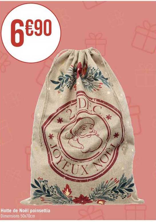 hotte de noël poinsettia