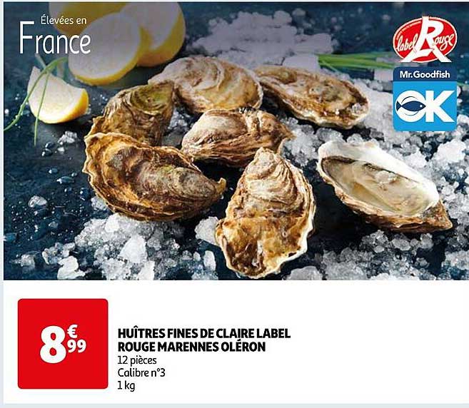 huîtres fines de claire label rouge marennes oléron