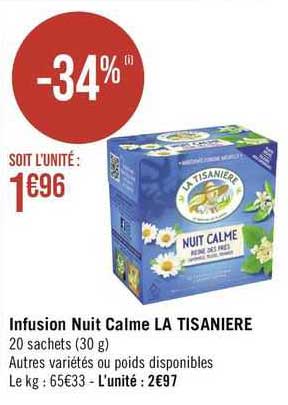 infusion nuit calme la tisanière