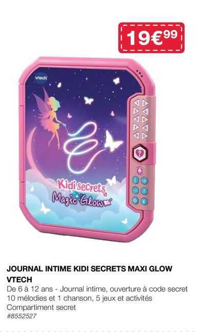 journal intime kidi secrets maxi glow vtech