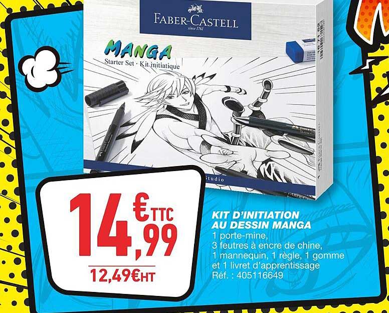 kit d'initiation au dessin manga faber-castell