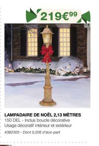 lampadaire  de noël 2,13 mètres