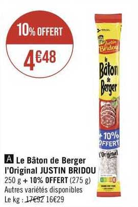 le bâton de berger l'original justin bridou